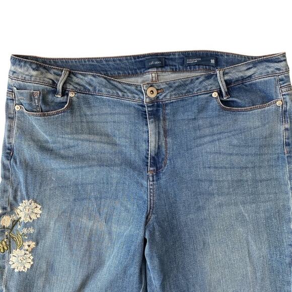 J. Jill Denim Weekender Straight Leg Embroidered Jeans - Size 18 - Picture 4 of 6
